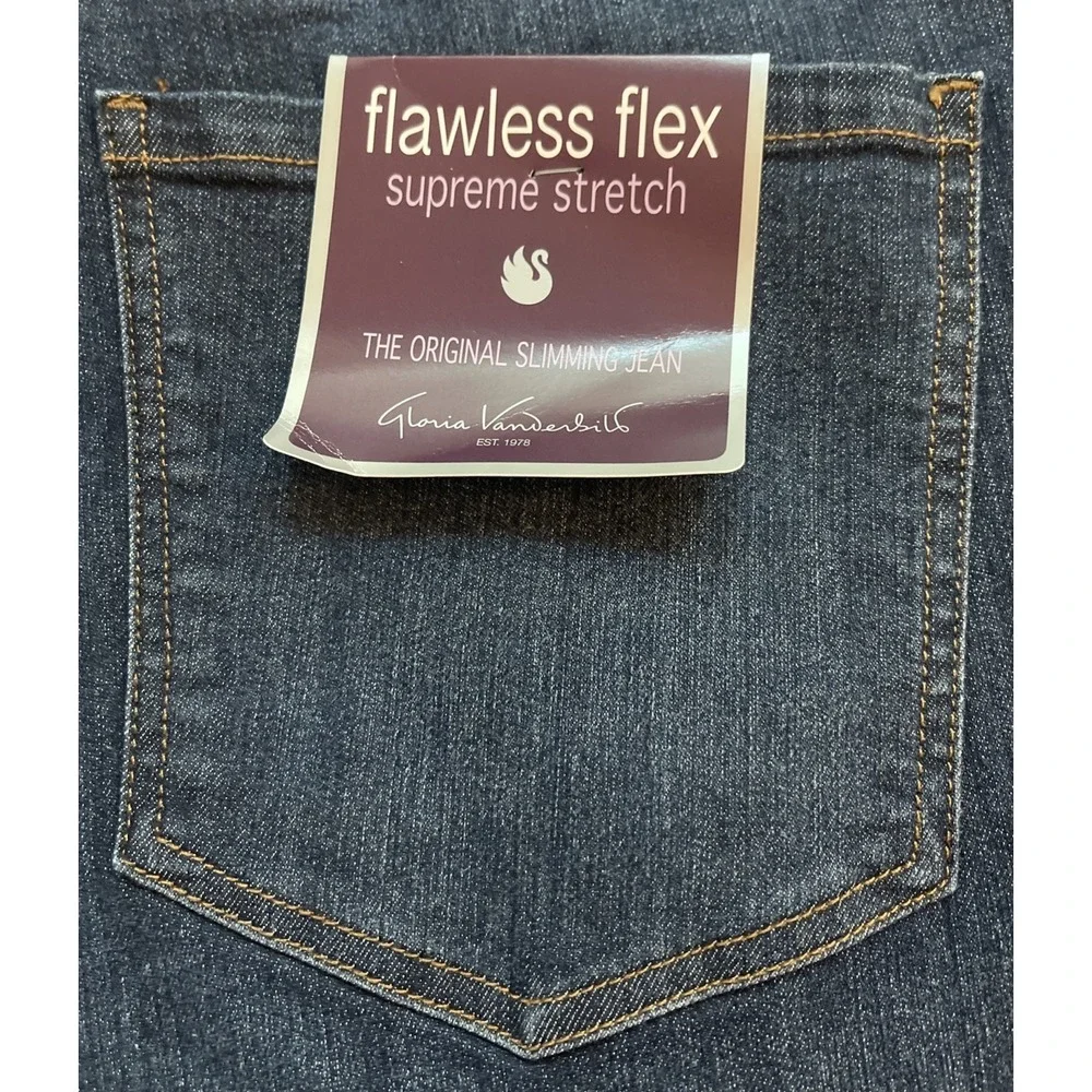 Gloria Vanderbilt Denim Jeans Amanda Blue Dark Wash Women's 24W Tapered Leg NWT